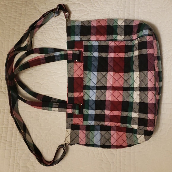 VERA BRADLEY MULTI STRAP SHOULDER BAG in Ribbons Plaid pattern - Picture 2 of 4